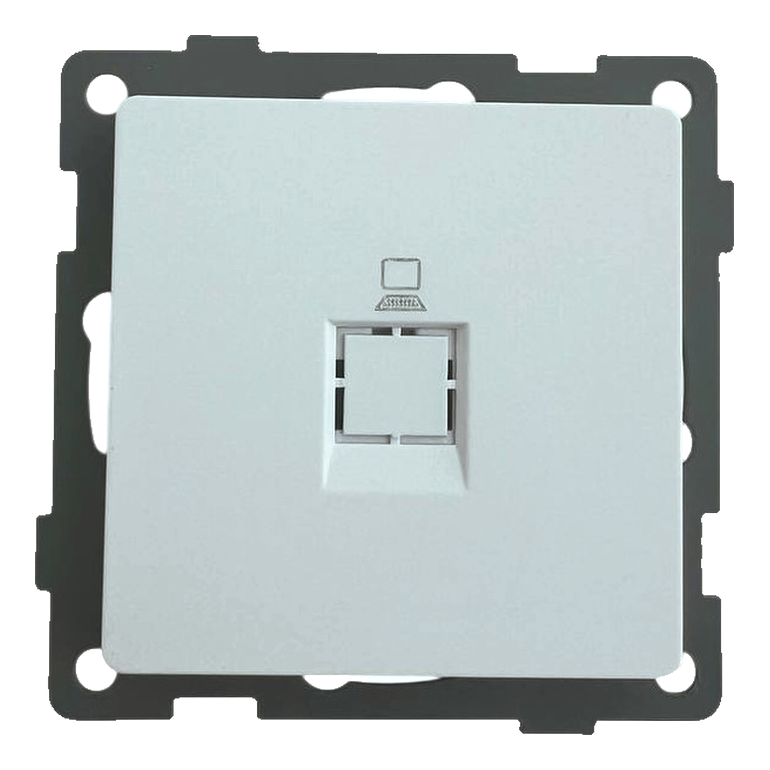 Розетка RJ45 () 1-я белая Софт-тач